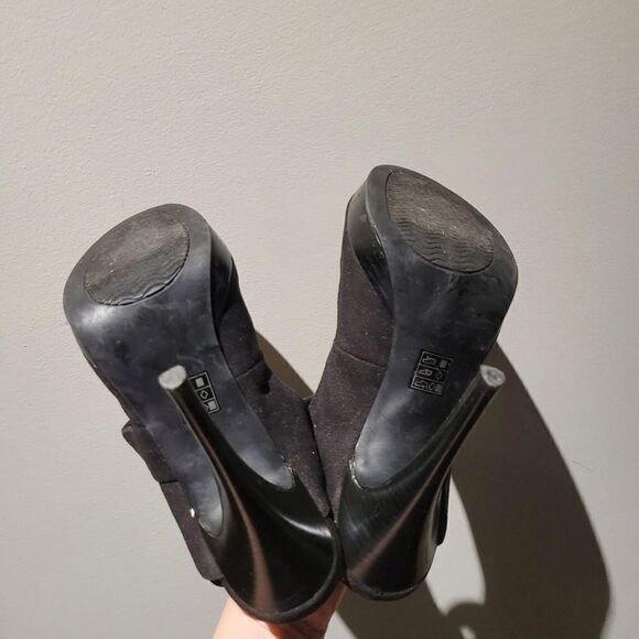 2/$20 Vintage Y2K Black Top Fashion High Heels Shoes Size: 7M US - Picture 8 of 8